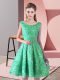 Best Selling Turquoise Scoop Neckline Belt Homecoming Dress Sleeveless Lace Up