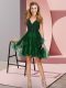 Dark Green Sleeveless Tulle Backless Damas Dress for Prom and Party and Wedding Party