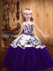 Tulle Sleeveless Floor Length Little Girls Pageant Gowns and Embroidery