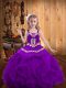 Straps Sleeveless Organza Child Pageant Dress Embroidery and Ruffles Lace Up