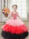 Trendy Sleeveless Floor Length Beading and Ruffles Lace Up Pageant Dress for Womens with Multi-color