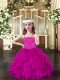 Best Spaghetti Straps Sleeveless Tulle Little Girls Pageant Dress Beading and Ruffles Lace Up