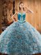 Multi-color Sweetheart Neckline Embroidery 15 Quinceanera Dress Sleeveless Lace Up