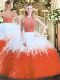 Multi-color Sleeveless Tulle Zipper Sweet 16 Dress for Military Ball and Sweet 16 and Quinceanera