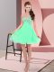 Beauteous Mini Length Empire Sleeveless Apple Green Prom Dresses Lace Up