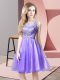 Flirting Scoop Sleeveless Prom Gown Knee Length Beading Lavender Tulle  Flirting Scoop Sleeveless Prom Gown Knee Length Beading Lavender Tulle