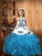 Most Popular Sleeveless Embroidery and Ruffles Lace Up Pageant Dress Toddler