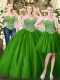 Popular Dark Green Lace Up Sweetheart Beading 15 Quinceanera Dress Tulle Sleeveless