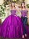 Chic Purple Tulle Lace Up 15 Quinceanera Dress Sleeveless Floor Length Beading
