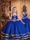 Classical Sleeveless Embroidery and Ruffled Layers Lace Up Pageant Gowns For Girls