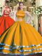 Customized Sleeveless Criss Cross Floor Length Ruching Quinceanera Gown