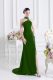 Lovely Green Prom Dress Halter Top Sleeveless Sweep Train Lace Up