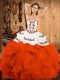New Arrival Satin and Organza Sleeveless Floor Length Quinceanera Gowns and Embroidery and Ruffles