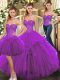 Popular Sweetheart Sleeveless Organza Quinceanera Dresses Ruffles Lace Up