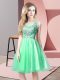 Apple Green Scoop Neckline Beading Prom Gown Sleeveless Zipper