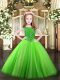 Fashionable Tulle Sleeveless Floor Length Pageant Gowns and Beading