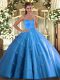 Hot Selling Sleeveless Beading and Appliques Lace Up Quinceanera Gowns