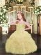 Sleeveless Asymmetrical Appliques and Ruffles and Pick Ups Lace Up Pageant Dress with Champagne