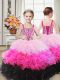 Lovely Multi-color Ball Gowns Beading and Ruffles Little Girls Pageant Dress Wholesale Lace Up Organza Sleeveless Floor Length
