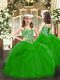 Wonderful Tulle Sleeveless Floor Length Kids Pageant Dress and Beading and Ruffles