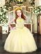 Floor Length Light Yellow Pageant Gowns For Girls Scoop Sleeveless Zipper
