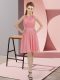 Designer Sleeveless Knee Length Sequins Zipper Quinceanera Court Dresses with Watermelon Red