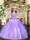 Best Sleeveless Lace Up Floor Length Beading and Ruffles Little Girls Pageant Dress