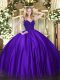 Ball Gowns Quince Ball Gowns Purple V-neck Taffeta Sleeveless Floor Length Zipper
