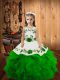Custom Design Tulle Sleeveless Floor Length Kids Pageant Dress and Embroidery and Ruffles