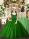 Pretty Dark Green Zipper Girls Pageant Dresses Beading Sleeveless Floor Length  Pretty Dark Green Zipper Girls Pageant Dresses Beading Sleeveless Floor Length