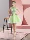 Chiffon Bateau Sleeveless Zipper Beading and Bowknot Prom Dress in Yellow Green