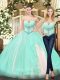Super Sweetheart Sleeveless Lace Up Quinceanera Dress Apple Green Organza