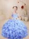 Ball Gowns Little Girls Pageant Dress Wholesale Lavender Straps Organza Sleeveless Floor Length Lace Up