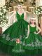 Floor Length Zipper Vestidos de Quinceanera Green for Military Ball and Sweet 16 and Quinceanera with Beading and Appliques