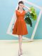 Orange Red Sleeveless Satin Zipper Dama Dress for Prom and Party and Wedding Party