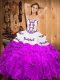 Floor Length Purple Sweet 16 Dress Strapless Sleeveless Lace Up