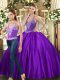 Sexy Sleeveless Beading Lace Up Quinceanera Dresses