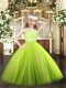 Yellow Green Zipper Pageant Dress for Teens Beading and Lace Sleeveless Floor Length