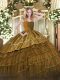 Modern Ball Gowns Quince Ball Gowns Brown Straps Satin and Organza Sleeveless Floor Length Zipper