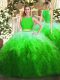Glorious Multi-color Sleeveless Floor Length Lace and Ruffles Zipper 15 Quinceanera Dress