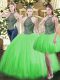 Ball Gowns Beading Ball Gown Prom Dress Lace Up Tulle Sleeveless Floor Length