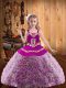 Exquisite Ball Gowns Little Girl Pageant Dress Multi-color V-neck Fabric With Rolling Flowers Sleeveless Floor Length Lace Up