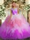 Multi-color 15 Quinceanera Dress Military Ball and Sweet 16 and Quinceanera with Lace and Ruffles Scoop Sleeveless Backless
