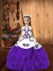 Sleeveless Lace Up Floor Length Embroidery and Ruffles Little Girls Pageant Dress