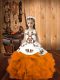 Orange Sleeveless Organza Lace Up Little Girls Pageant Gowns for Party and Sweet 16 and Quinceanera and Wedding Party