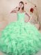 Fantastic Floor Length Ball Gowns Sleeveless Apple Green Quinceanera Gowns Lace Up