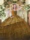 Simple Brown Ball Gowns Straps Sleeveless Organza and Taffeta Floor Length Zipper Embroidery and Ruffled Layers Sweet 16 Quinceanera Dress