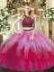 Beautiful Floor Length Lace Up Vestidos de Quinceanera Multi-color for Military Ball and Sweet 16 and Quinceanera with Beading and Ruffles