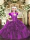 Gorgeous Sleeveless Beading and Ruffles Lace Up High School Pageant Dress