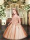 Rust Red Spaghetti Straps Neckline Appliques Kids Pageant Dress Sleeveless Lace Up